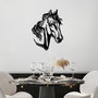 Wallity Horse 2 Escultura de Pared de Metal Negra